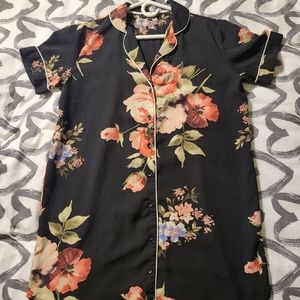 Floral shirt dress